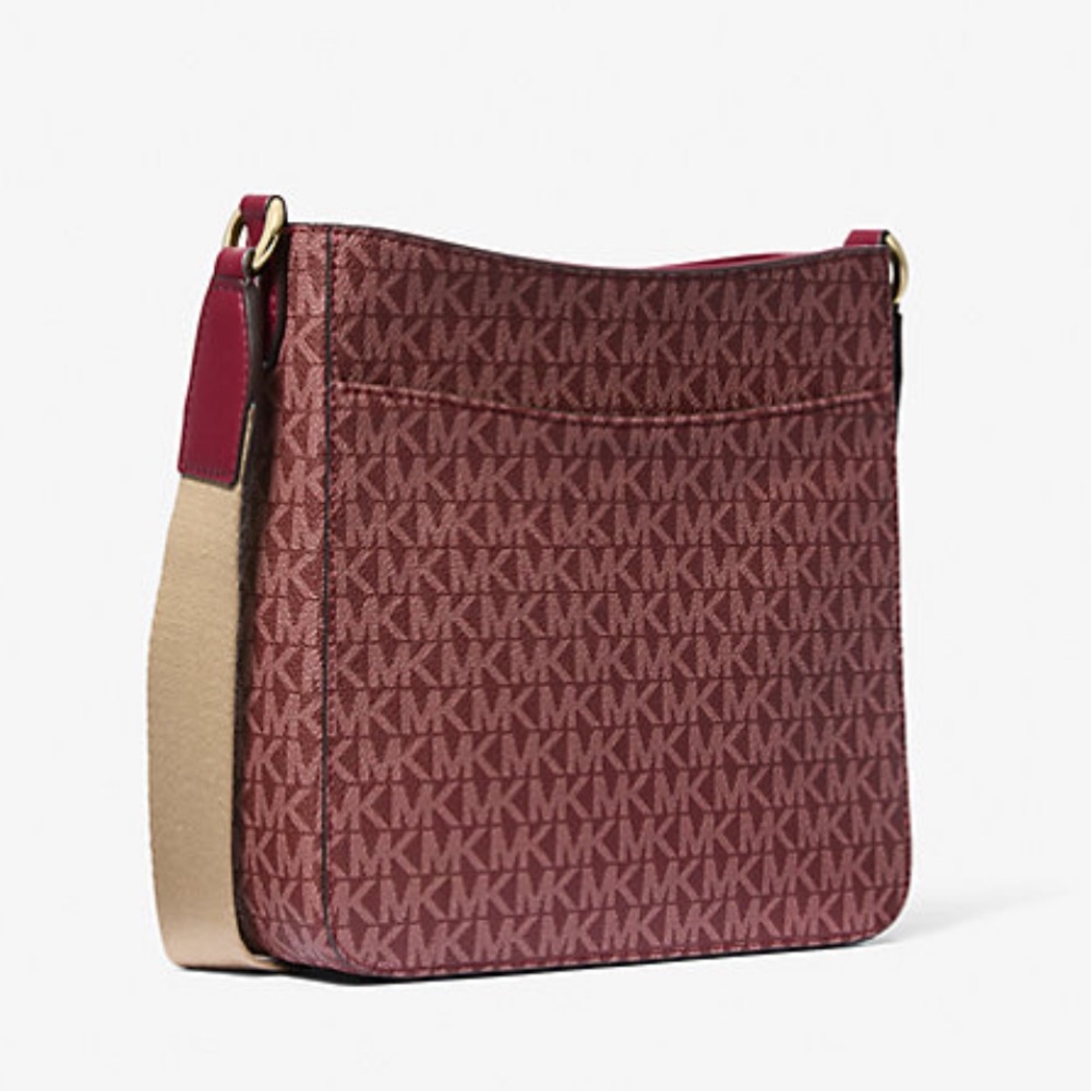 Michael Kors Burgundy and Beige Signature Crossbody Bag NWOT - Picture 4 of 16
